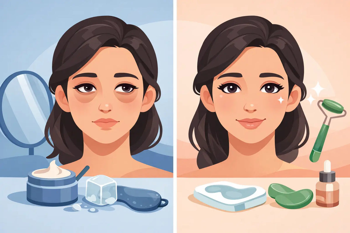 Before and After Eye Depuffing Routine That Works