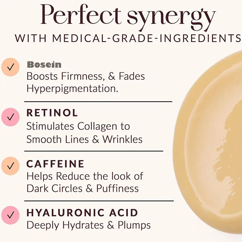 Anti - Aging Eye Cream Reduces Dark Circles Puffiness & Fine Lines Firming Hydrating Intensive Treatment with Bosein Tightens Bags - Wrinkle Wizard