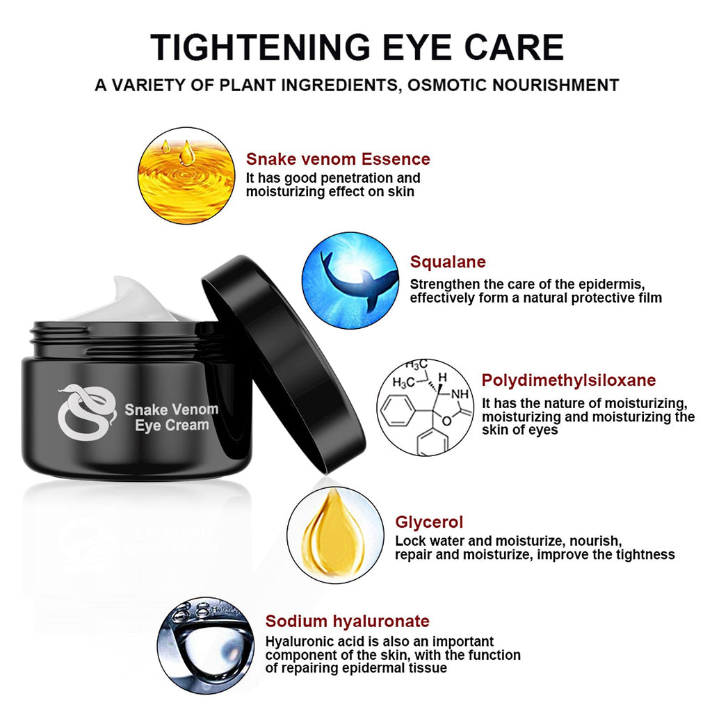 Snake Venom Eye Cream, Firming Eye Bags Hydrating And Reducing Fine Lines Eye Care Eye Cream - Wrinkle Wizard